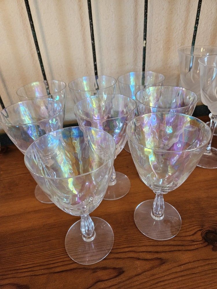 8 Fostoria Shell Pearl Water Goblets