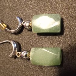 Pretty earrings featuring rectangular amazonite stones