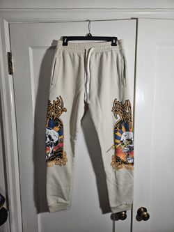 Mens Rebel vengence cream sweat pants(medium)