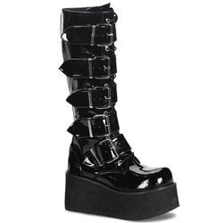 Demonia "Trashville"Boots Size 9 Punk Patent Leather