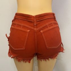 Red Denim Shorts