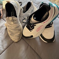 Skechers Memory Foam Ai Cooled White. Skechers Stretch Fit D’Lux Walker Tan Color