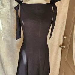 Black Low Back Medium Dress