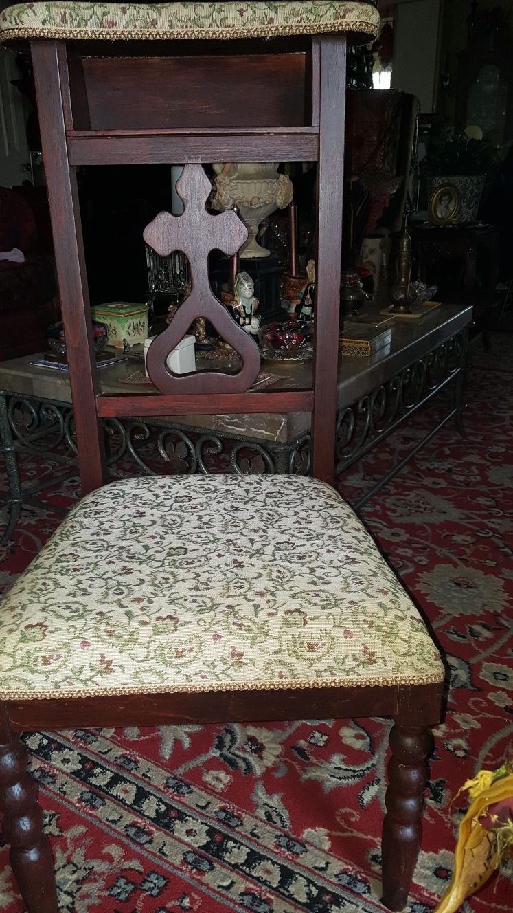 1800's Catholic prayer chair