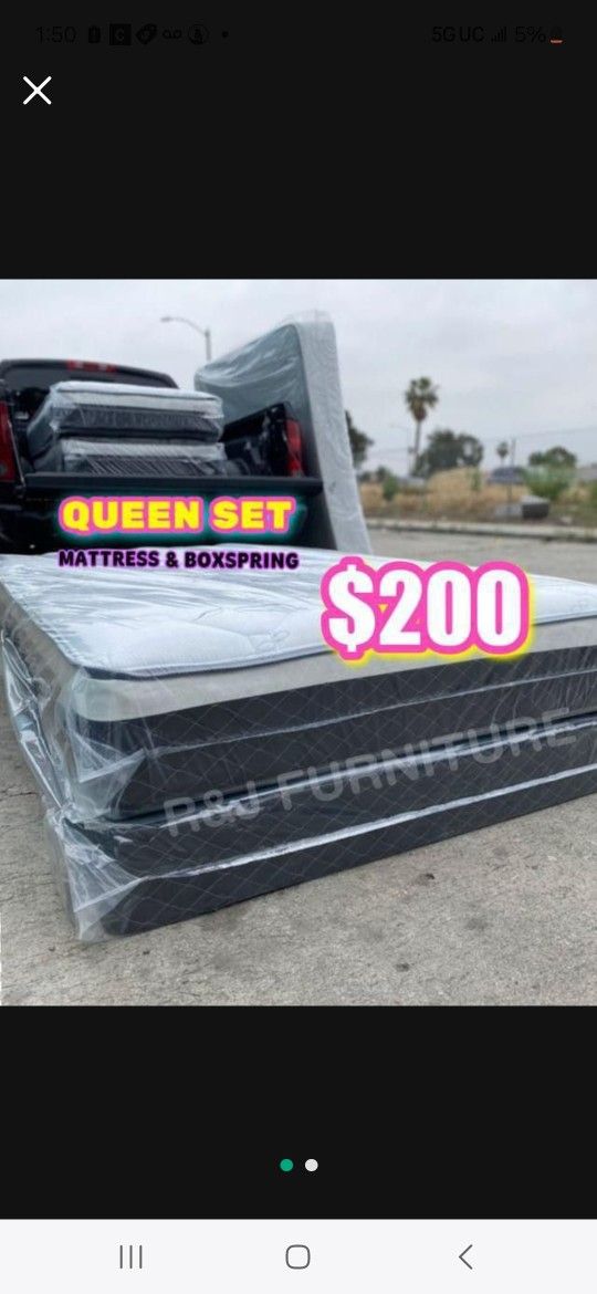 New Queen Size Boxspring And Mattress