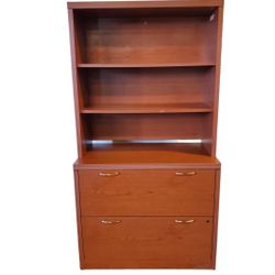 Two Drawer Lateral  file Cabinet With Hutch $200 (GOOD CONDITION)
