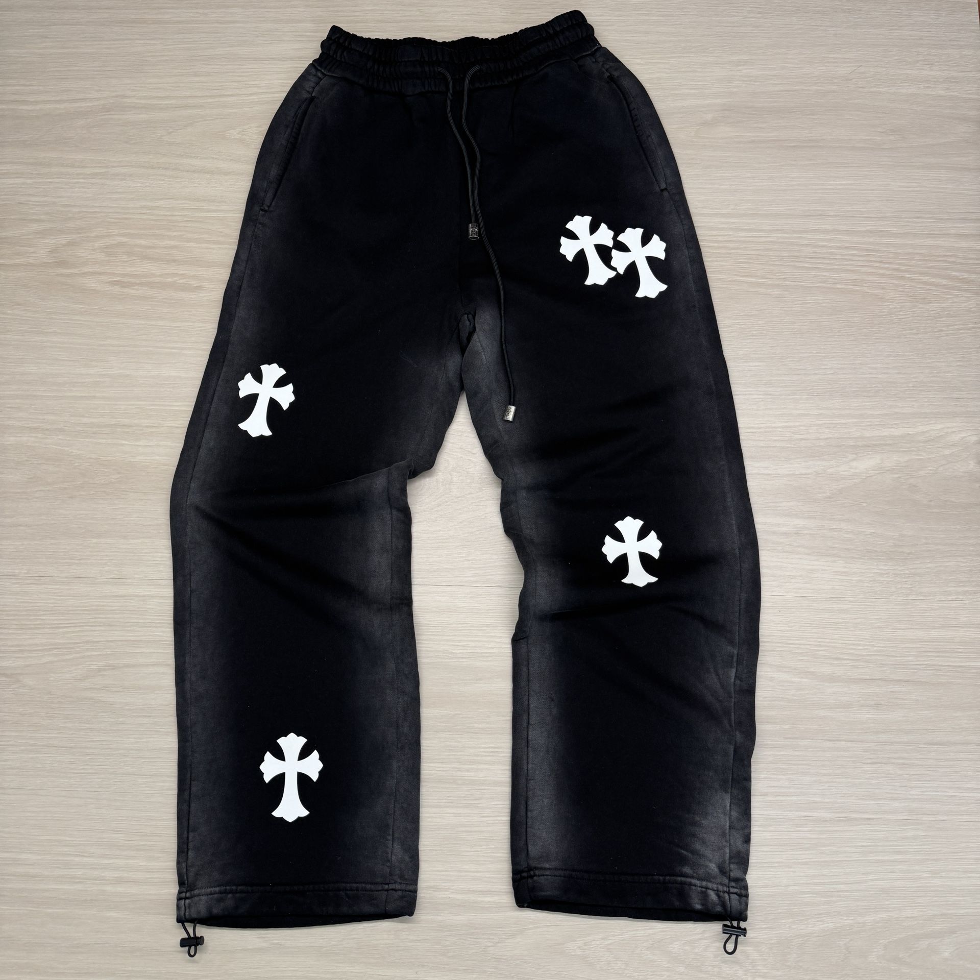 Chrome Sweatpants Heavy Brand New Black And White Size Large/Medium