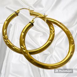 14k Yellow Gold Hoop Earrings 4.4g