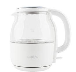 KUHAUS Electric Honey Pot Shaped Glass Kettle, 50.7 fl. oz, White