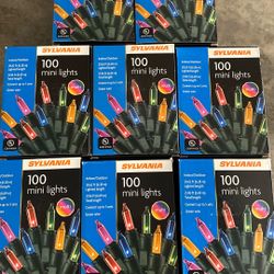 Sylvania 100 Multi Mini  Indoor/Outdoor Christmas Lights  Total 8 Boxes New 