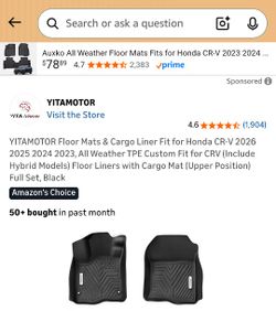 YITAMOTOR Floor Mats Fit for Honda CR-V 2026 2025 2024 2023, All Weather TPE Custom Fit for CRV (Include Hybrid Models) Floor Liners 