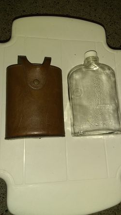 Hip Glass Leather Case Flask