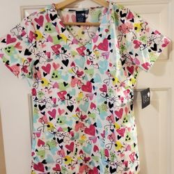 Women Zoe & Chloe Scrub Top Size XS
