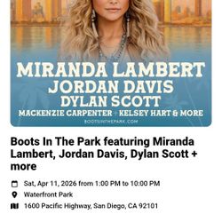 Boots I The Park GA Tickets 