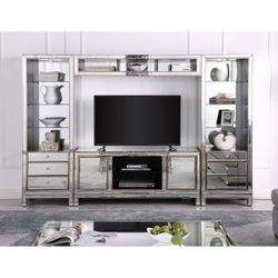 Brand New Borghese Mirrored Entertainment Center / Retail Price $4,500+