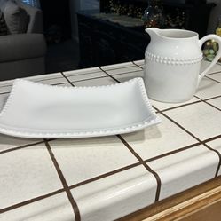 White Pitcher And Tray!