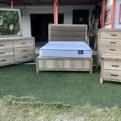 Queen Bedroom Set With Mattress And Boxspring