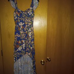 Women's Size Small,  As U Wish Blue Floral Sundress 