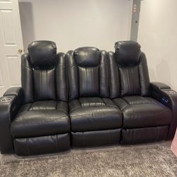 Reclining Leather Couch 