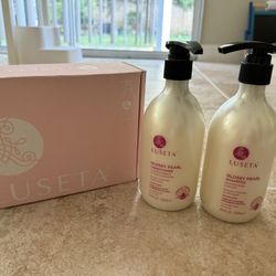 Luseta Glossy Pearl Shampoo and Conditioner Set Smooth & Moisturize, Fight Frizziness and Add Shine,Hydrating for Damaged Hair, Detangle,Nourish Stran