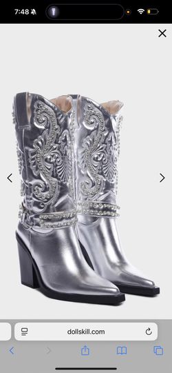 Simmi Silver Cowboy Boots (SOLD OUT ONLINE)