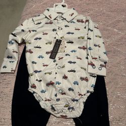 Baby Boys 6 Months Test Of Time 2 Piece Set Cars Trucks 