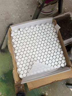 Daltile White Penny Round Mosaic Tile Sheets