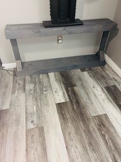 Gray Solid Pine Wood Console Table TV stand
