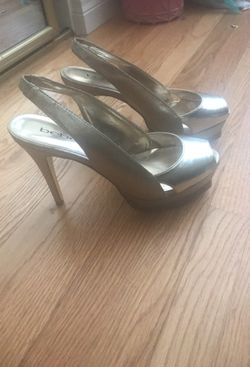 Women’s Gold Color Bebe heels, Size 9
