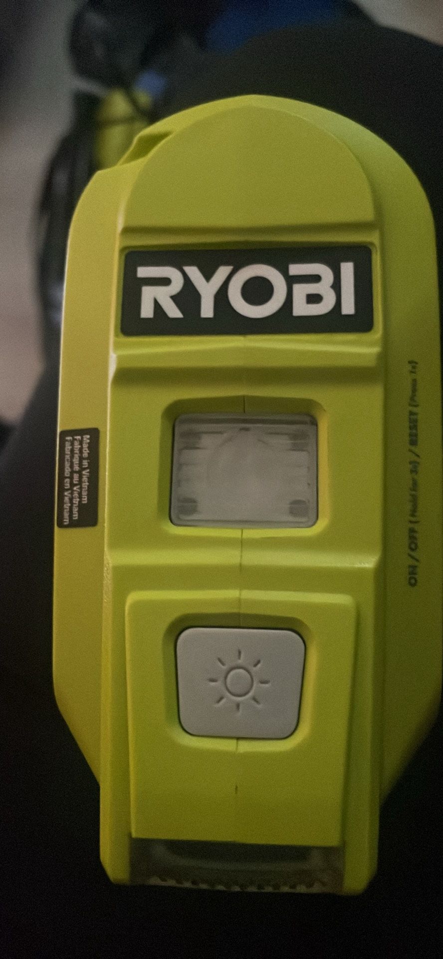 RYOBI Charger, Battery, and Power Source