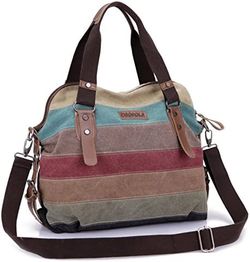 Cgecko M-1196 Leisure Canvas Top Handle Cross Body Bag Tote Handbags