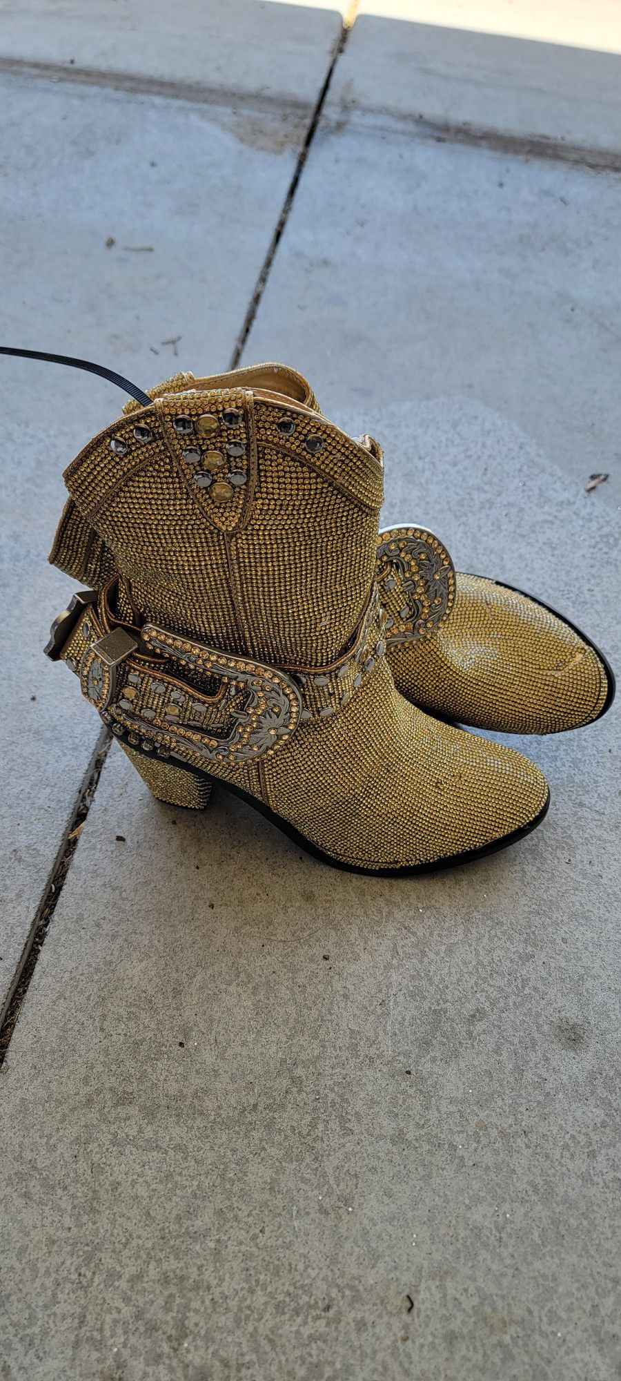 Gold Bling Cowboy Boots
