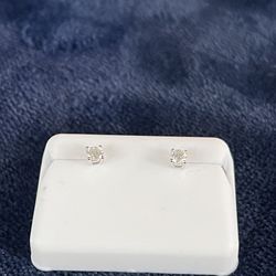 3mm 0.25 925 sliver/ Moissanite stud earrings