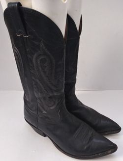 Nocona Black Leather Western Boots Women's Size 9D