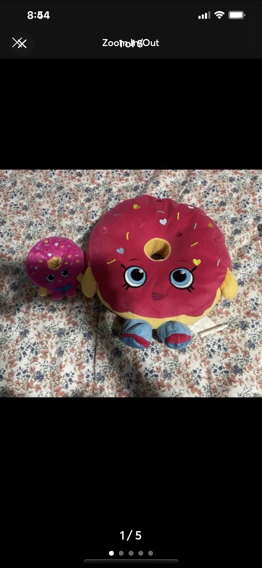 Moose Shopkins D'Lish Doughnut 2013 12-inch plush & Sprinkle Donut 6”