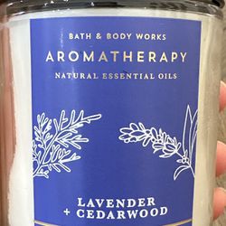 Lavender and Cedarwood Aromatherapy Candle, Bath & Body Works 