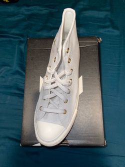 Converse High-Top Sneaker Light Blue Gold Eyelets
