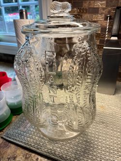 Antique RARE Planters Peanuts Store Counter Display Glass Jar - Large 14” tall