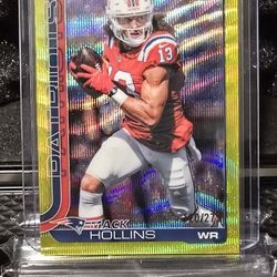 2025 Topps Chrome Mack Hollins /275 YELLOW RAYWAVE REFRACTOR #206 Patriots