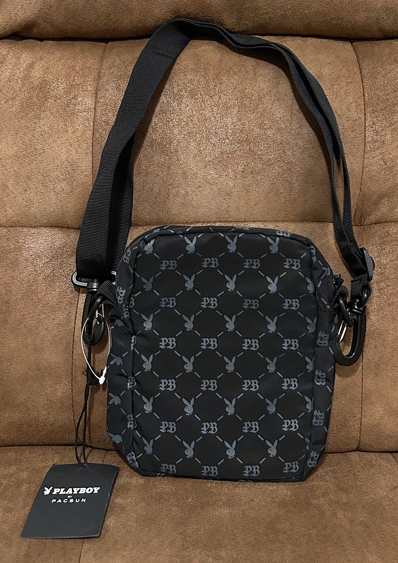 Playboy By Pacsun Black Monogram Crossbody Bag
