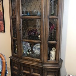 China Cabinet with two lights.