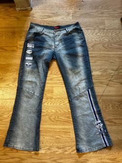 Grey and blue size 32 South Pole flared denim jeans