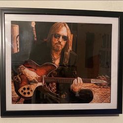 Custom Tom Petty Art Piece On Black Frame