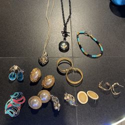 Earrings and necklaces