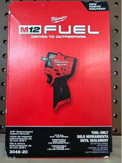 NEW! Milwaukee 3049-20 M12 3/8 in. Sub Compact Impact Wrench