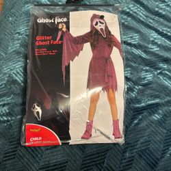 Purple Glitter Ghostface Costume Girl Size 12-14 CHILD LARGE