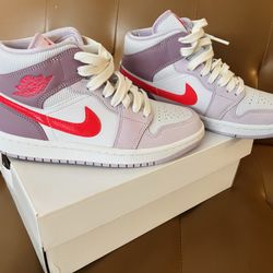 WMNS Size 5.5 Nike Air Jordan 1 Mid Valentine's Day  DR0174-500 