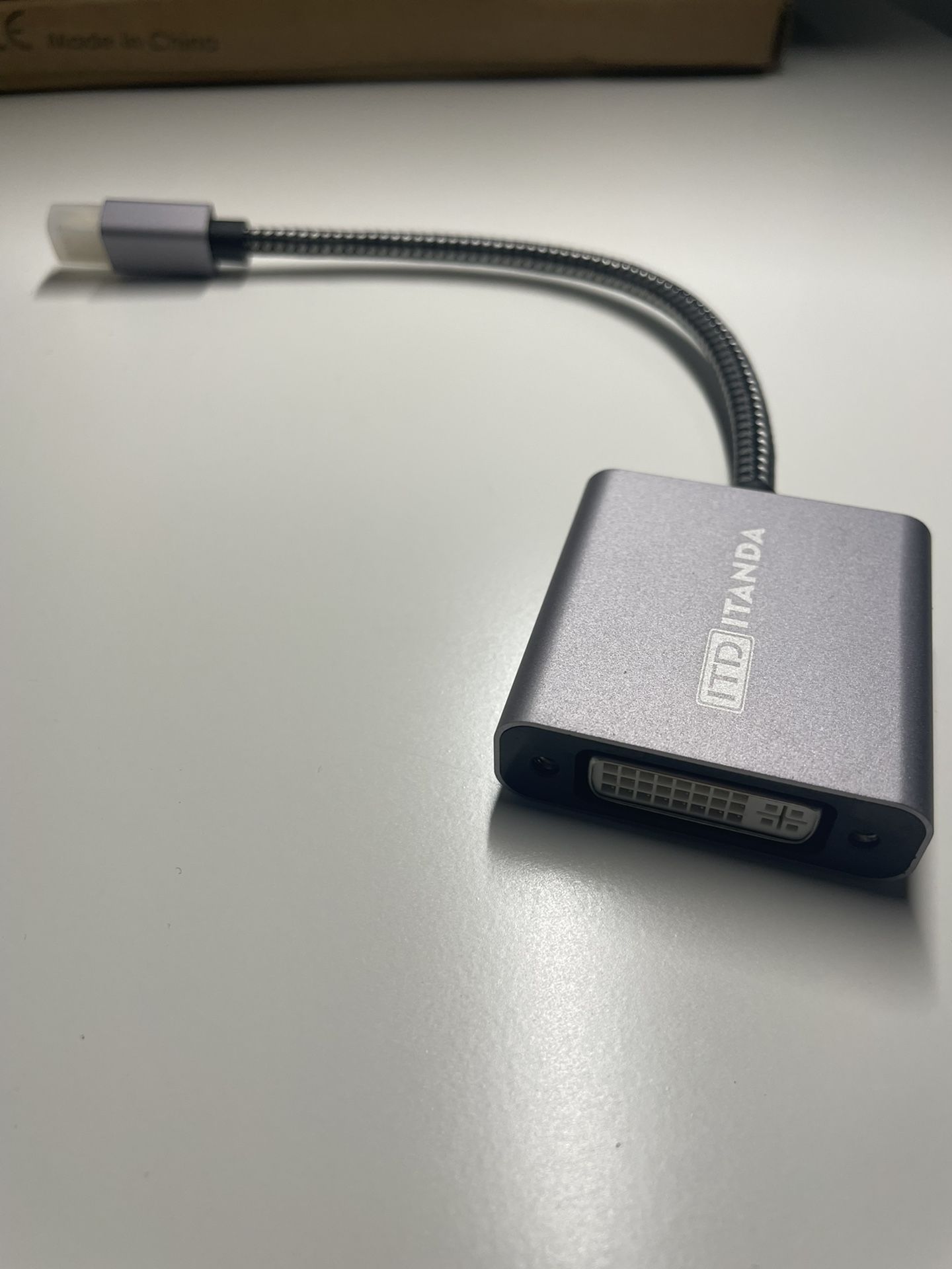 Mini DisplayPort to DVI Adapter, ITD ITANDA Nylon Braided, Aluminum Shell - Thunderbolt to DVI Adapter for Laptop, Dock, Monitor, Projector and More -