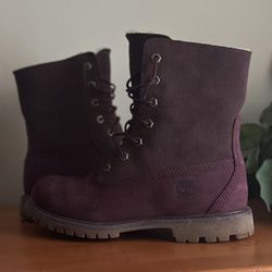 Timberland Woman’s Suede Leather Purple Work boots 
