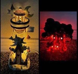 Two Light Up Halloween Decor Tree Lighthouse $10 for Both